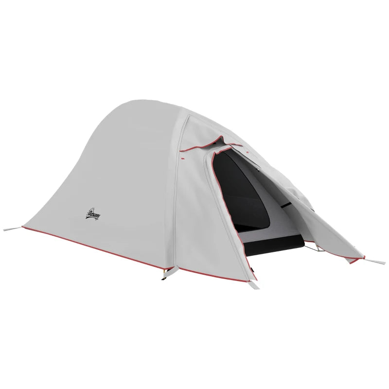 Tenda da Campeggio con Borsa da Trasporto, in Poliestere e Alluminio, 300x135x110 cm, Grigio Chiaro RJ4A20-424V00LGRJ4