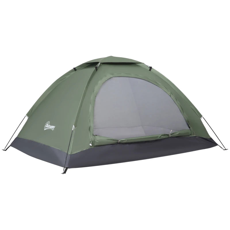 Tenda da Campeggio a Igloo con Porta a Cerniera, Zanzariera e Finestre a Rete, 206x152x110 cm, Verde IW8A20-260DGIW8