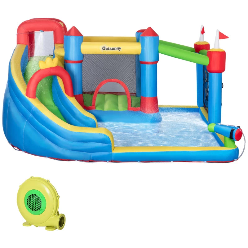 Castello Gonfiabile per Bambini con Scivolo, Trampolino e Piscina, 390x300x197cm PQ1342-040V90PQ1