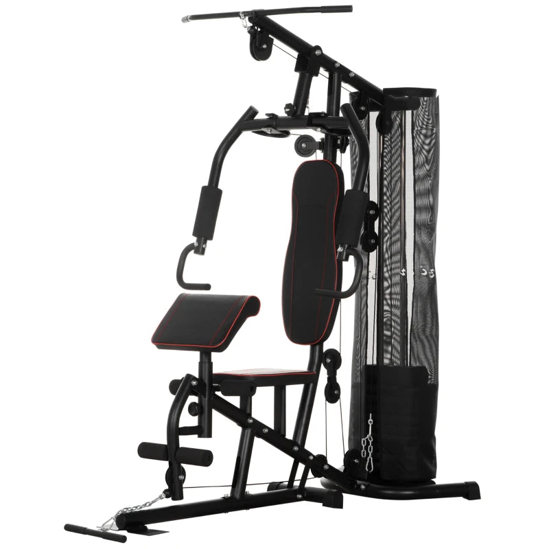 Stazione Fitness con Pesi da 45kg in Acciaio per Allenamento a Casa, 170x104x205cm, Nero ZX8A91-234V00BKZX8