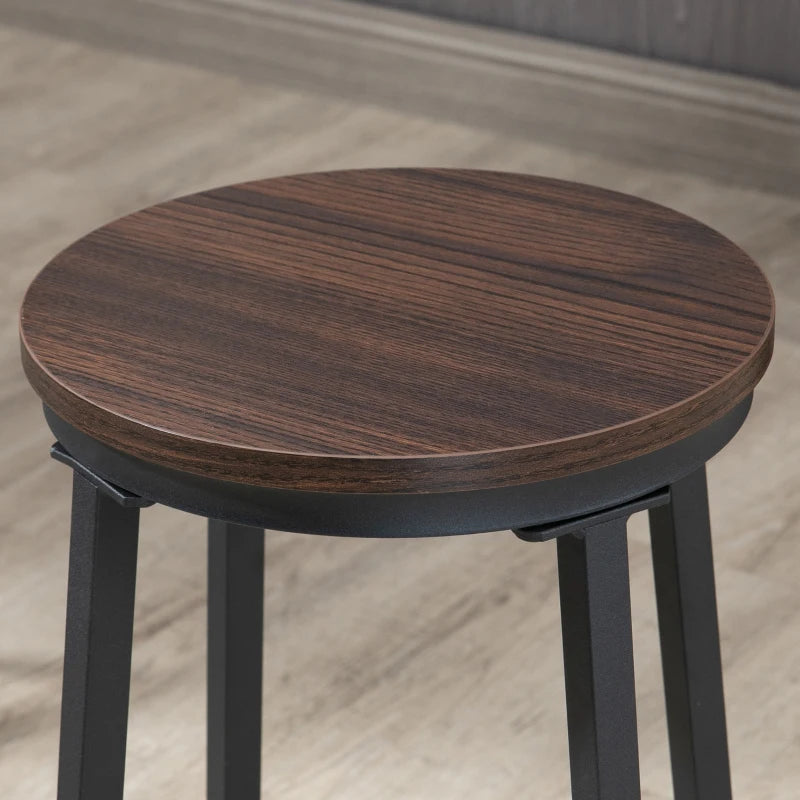 Set Tavolo Alto con 4 Sgabelli Stile Industriale in Metallo e Legno, Arredamento Moderno Soggiorno e Cucina, Marrone Rustico LR6835-337LR6