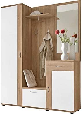 scarpiera ingresso moderna bianca 2 ante legno salvaspazio armadio bianco marrone guardaroba specchio appendiabiti TRV2241,4467Y