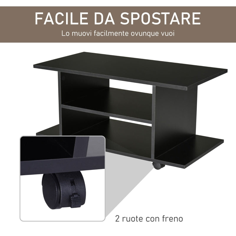 mobile porta tv con rotelle anche per camera letto cucina ufficio economico 3EF02-0610AA1 ,  soggiorno salotto nero bianco marrone alto basso grigio cassetti design da terra parete grande tavolino ingresso moderno muro parete attrezzata sala