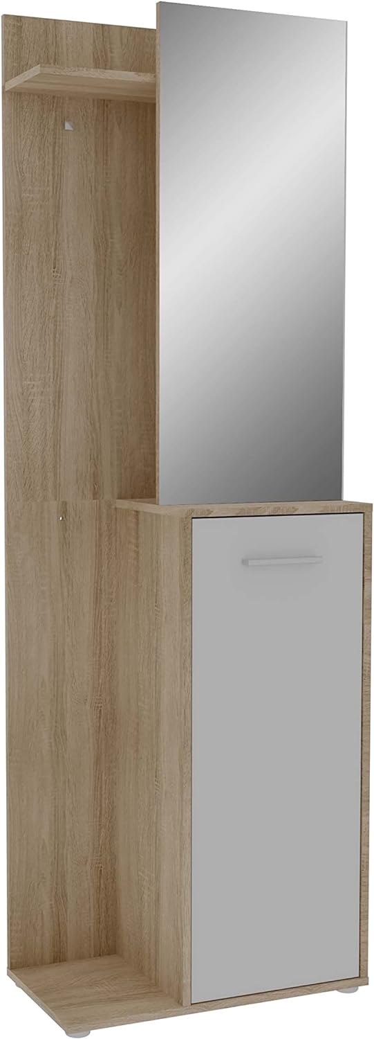 mobile ingresso entrata moderno design guardaroba appendiabiti salvaspazio corridoio specchio scarpiera cassetto mensola bianco T2245,250S