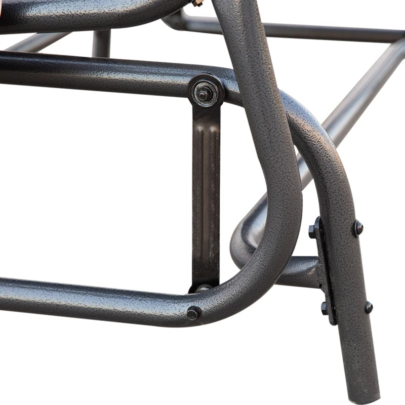 Panchina a Dondolo da Giardino 2 Posti in Rattan e Acciaio con Tasche Laterali, 122x75x88cm Marrone e Nero 867-076