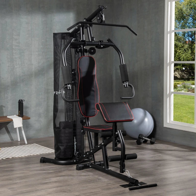 Stazione Fitness con Pesi da 45kg in Acciaio per Allenamento a Casa, 170x104x205cm, Nero ZX8A91-234V00BKZX8