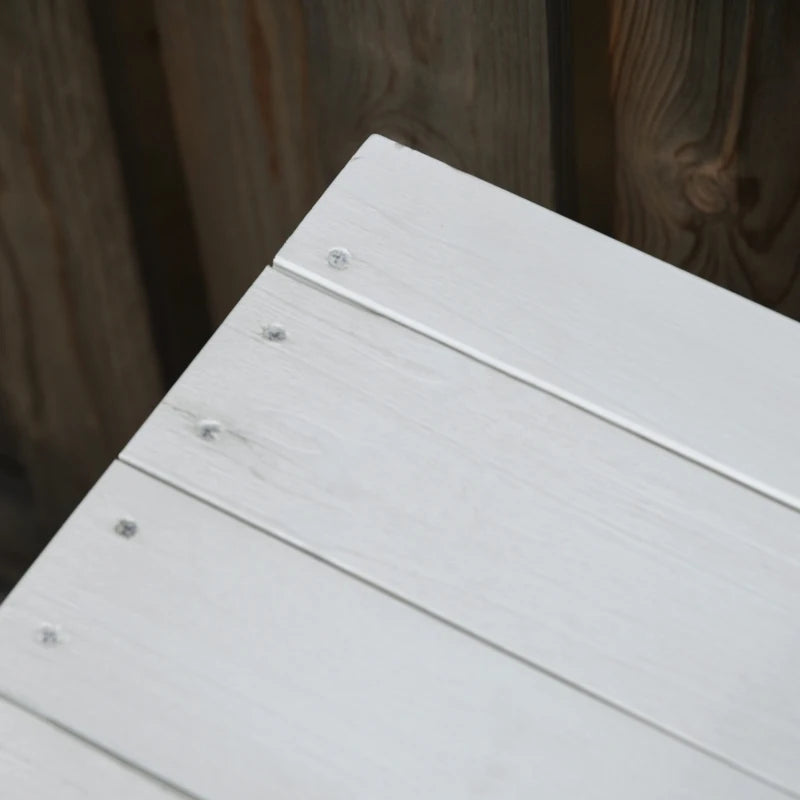 Panca Contenitore in Legno di Abete, Cassapanca da Esterno con Piedini Antiscivolo 127x56x60cm, Bianco 84B-458WT