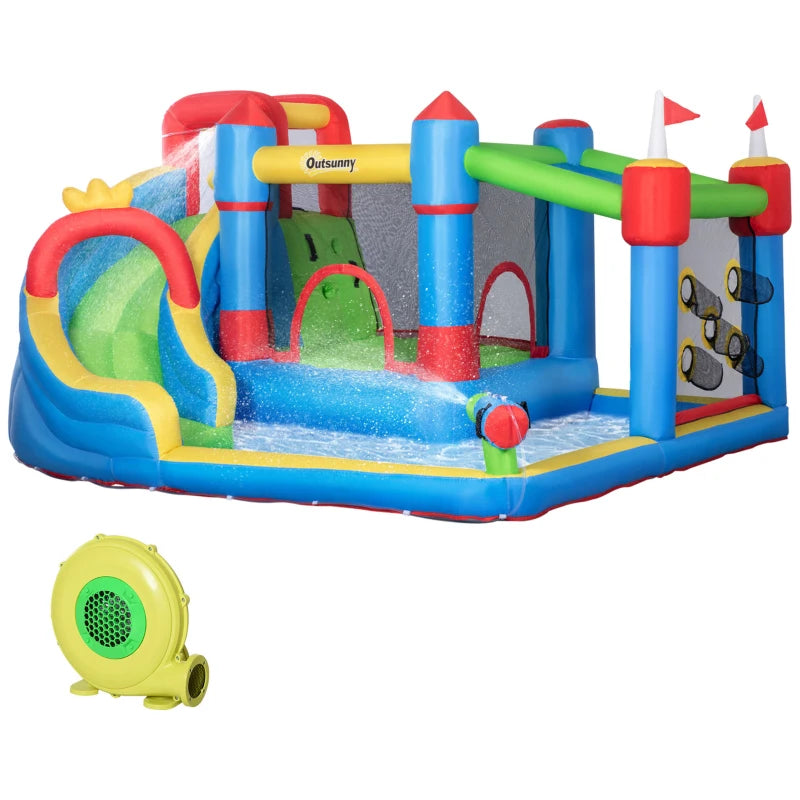 Castello Gonfiabile per Bambini con Scivolo, Trampolino e Piscina, 390x300x197cm PQ1342-040V90PQ1