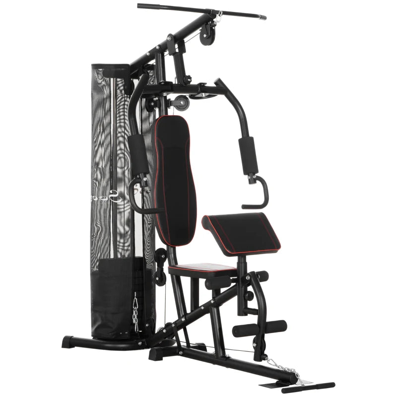 Stazione Fitness con Pesi da 45kg in Acciaio per Allenamento a Casa, 170x104x205cm, Nero ZX8A91-234V00BKZX8