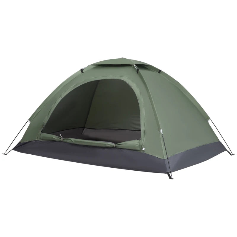Tenda da Campeggio a Igloo con Porta a Cerniera, Zanzariera e Finestre a Rete, 206x152x110 cm, Verde IW8A20-260DGIW8