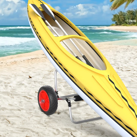 Carrellino da Spiaggia Pieghevole per Kayak e Canoa con Paraurti, in Alluminio e NBR, 70x40x42 cm TR4A32-007TR4