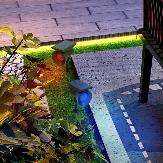 Set 2 Luci da Giardino Solari RGB con 2 Modalità di Illuminazione, in PP e PC, 10.6x15x38 cm, Nero XF1844-835V00BKXF1