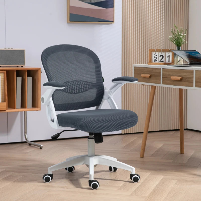 Sedia da Ufficio Ergonomica con Schienale a Rete e Altezza Regolabile, 65.5x61.5x88-97.5cm, Grigio YH6921-511V01GYYH6