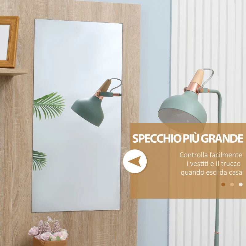 Mobile da Ingresso 4 in 1 in Truciolato con Specchio, Ganci e Ripiani Regolabili Interni, 145x29x184 cm HJ6837-256V00WTHJ6