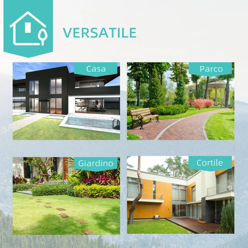 Panchina da Giardino in Metallo con Schienale Decorato, 127x60x87cm - Nero 840-036