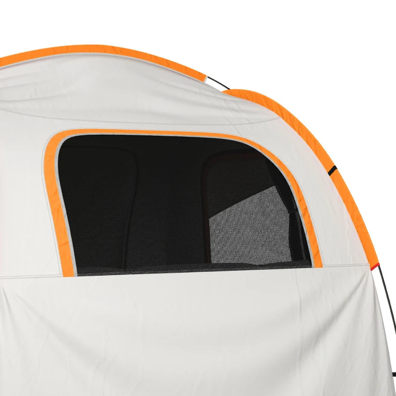 Tenda per Auto Impermeabile a 3 Porte in Poliestere, PE e Fibra di Vetro, 239x210x210 cm, Grigio e Arancione EG5A20-343V00OGEG5