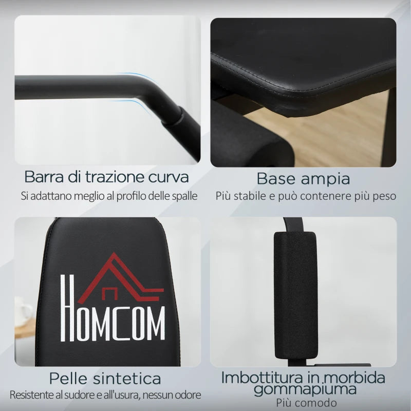 Stazione Fitness Multifunzione Power Tower con Pesi fino 45kg e Panca Imbottita, 135x103x210cm SD5A91-177SD5