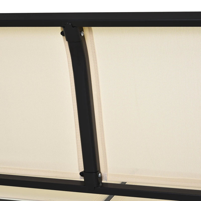 Panchina a Dondolo da Giardino a 2 Posti in Metallo e Tessuto Traspirante, 120x70x85cm, Beige 84A-076CW