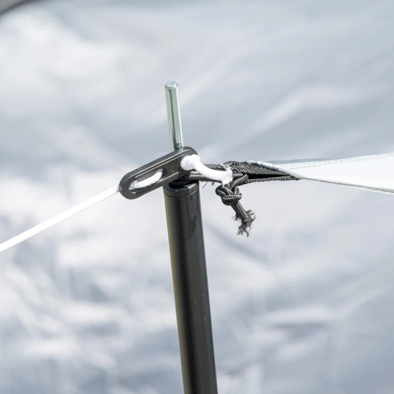 Tenda da Campeggio 5 Posti con 2 Camere Impermeabile con Baldacchino, 590x245x193 cm, Grigio WA1A20-287V00CGWA1