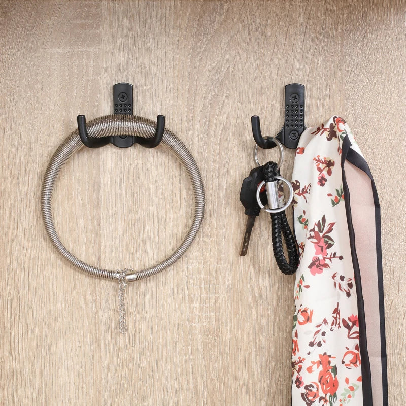 Mobile da Ingresso 4 in 1 in Truciolato con Specchio, Ganci e Ripiani Regolabili Interni, 145x29x184 cm HJ6837-256V00WTHJ6