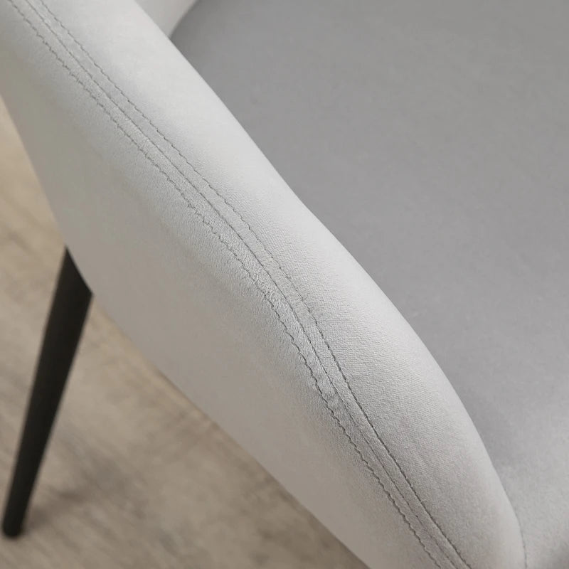 Set 2 Sedie per Soggiorno Nordiche con Schienale e Braccioli Ricurvi e Seduta Imbottita, 54x57x80 cm, Grigio ED5835-771V00LGED5