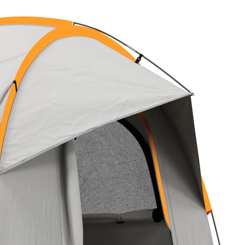 Tenda per Auto Impermeabile a 3 Porte in Poliestere, PE e Fibra di Vetro, 239x210x210 cm, Grigio e Arancione EG5A20-343V00OGEG5