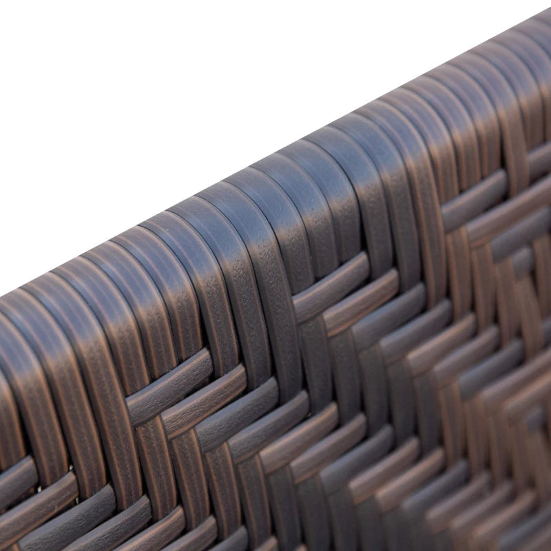 Panchina a Dondolo da Giardino 2 Posti in Rattan e Acciaio con Tasche Laterali, 122x75x88cm Marrone e Nero 867-076