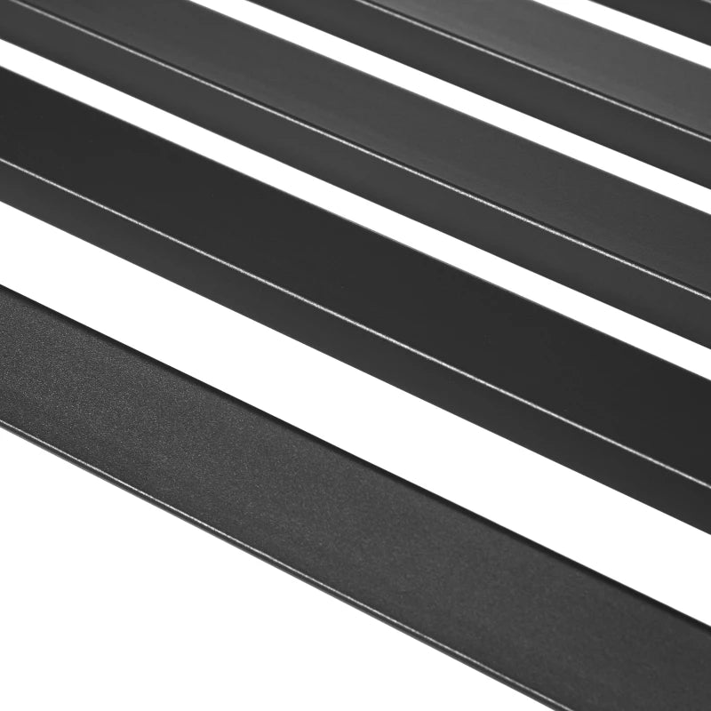 Panchina da Esterno in Metallo Impermeabile Nero, Panca da Giardino a due Posti, 127 x 62 x 82cm - Max 240kg  84B-010